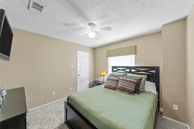 5904 Meadowcrest Ln, Sachse, TX 75048 - bedroom with carpet floors, ceiling fan, baseboards, and a textured ceiling