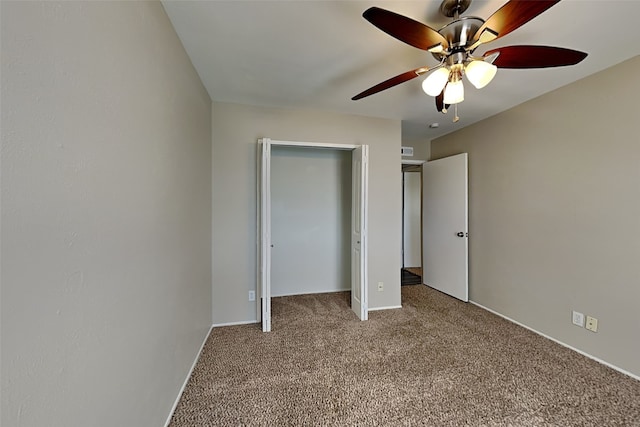 4804 Jennings Cir, The Colony, TX 75056 - unfurnished bedroom featuring carpet flooring, a closet, ceiling fan, and baseboards