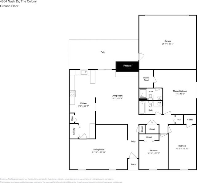 4804 Jennings Cir, The Colony, TX 75056 - floor plan / room layout