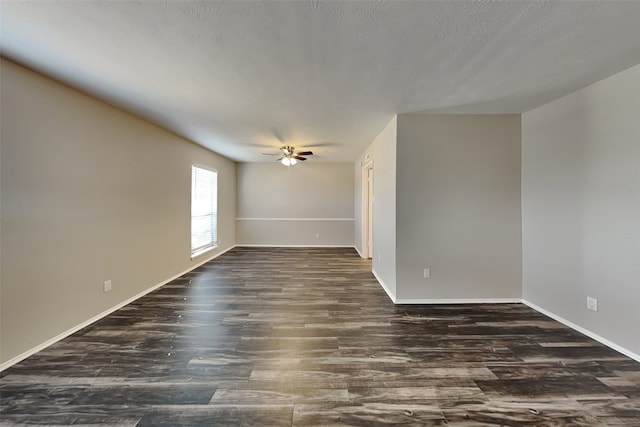 4804 Jennings Cir, The Colony, TX 75056 - unfurnished room featuring dark wood-style floors, ceiling fan, and baseboards