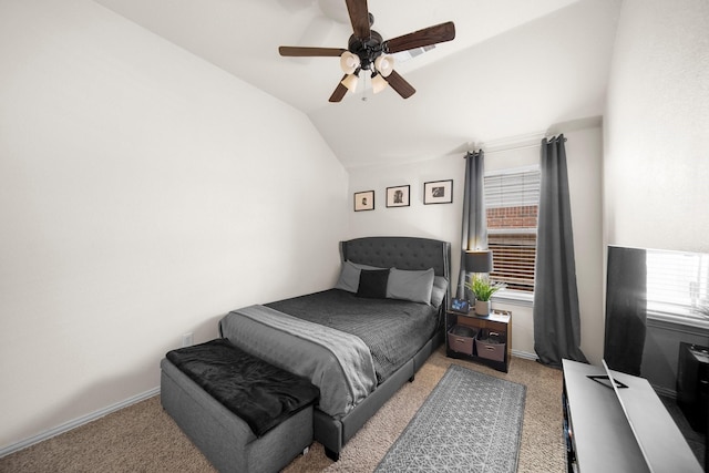334 Hawthorn Dr, Fate, TX 75087 - bedroom with carpet, lofted ceiling, multiple windows, and ceiling fan