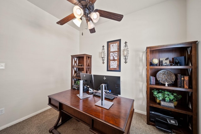334 Hawthorn Dr, Fate, TX 75087 - carpeted office with ceiling fan and baseboards
