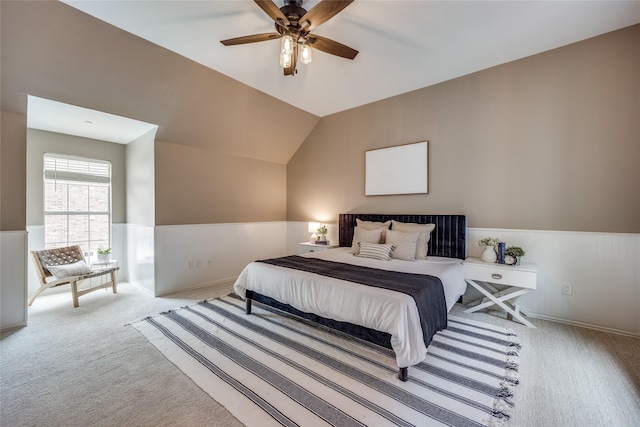 8250 Library St, Frisco, TX 75034 - carpeted bedroom featuring wainscoting, lofted ceiling, and baseboards