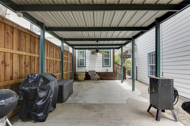 520 N College St, Waxahachie, TX 75165 - view of patio / terrace with a ceiling fan and area for grilling