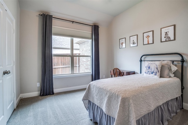 9712 Surveyor Rd, Little Elm, TX 75068 - carpeted bedroom with baseboards and lofted ceiling