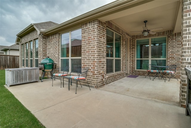 9712 Surveyor Rd, Little Elm, TX 75068 - view of patio with ceiling fan and area for grilling