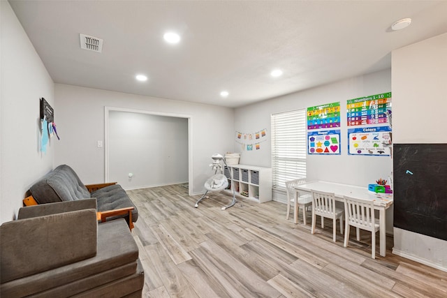 7251 Valley Dale Ct, Benbrook, TX 76116 - sitting room featuring light wood-style flooring and recessed lighting
