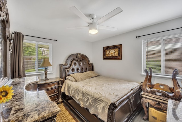 2605 Himes St, Irving, TX 75060 - bedroom featuring wood finished floors and a ceiling fan