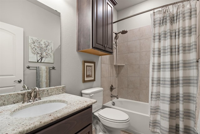 7700 Cerrito Trl, Fort Worth, TX 76123 - bathroom featuring toilet, vanity, and shower / tub combo