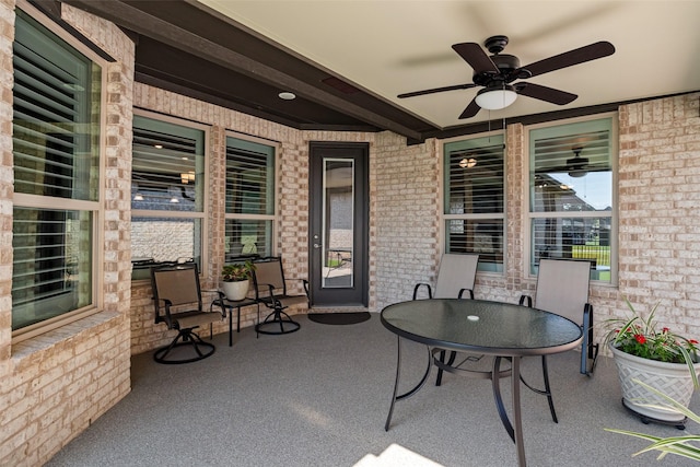 7700 Cerrito Trl, Fort Worth, TX 76123 - view of patio with a ceiling fan and outdoor dining space