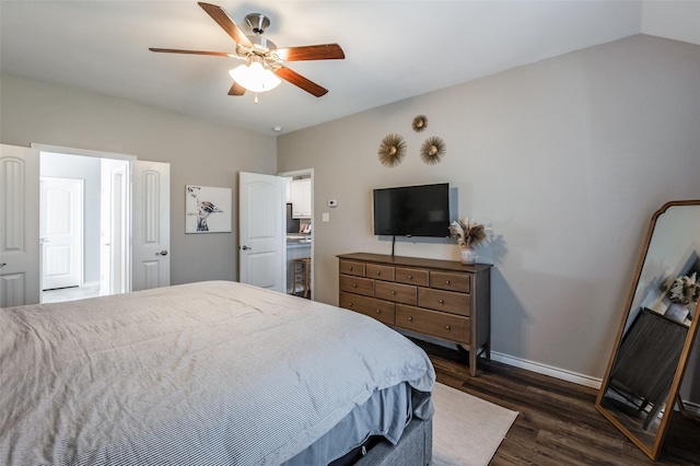 2637 Hillrich Dr, Anna, TX 75409 - bedroom featuring dark wood-style flooring, baseboards, and a ceiling fan
