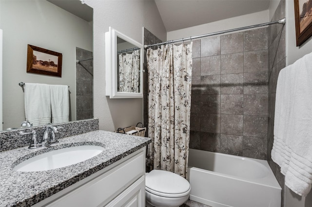 2637 Hillrich Dr, Anna, TX 75409 - bathroom with vanity, shower / tub combo with curtain, and toilet