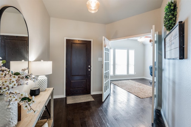 2637 Hillrich Dr, Anna, TX 75409 - foyer entrance with dark wood finished floors and baseboards