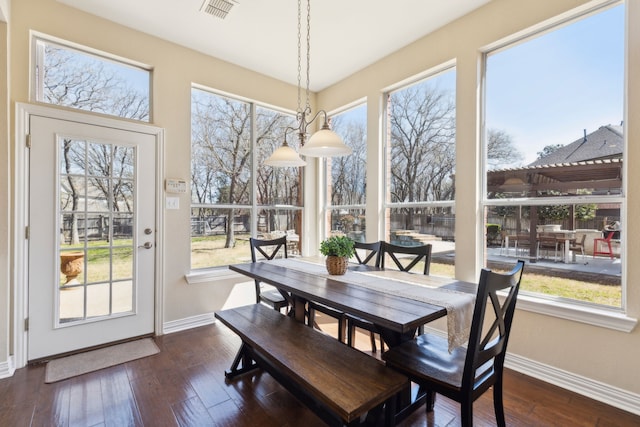 1415 Cambridge Xing, Southlake, TX 76092 - dining area with baseboards, dark wood-style flooring, and plenty of natural light