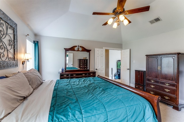 501 Valle Vista Ct, Keller, TX 76248 - bedroom featuring vaulted ceiling and a ceiling fan