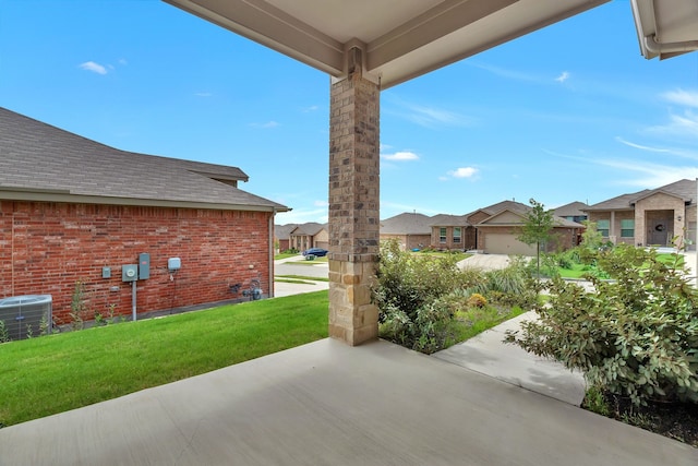 9752 New Bern Dr, Fort Worth, TX 76108 - view of patio / terrace featuring a residential view and central air condition unit