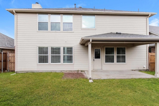 1513 Kittyhawk Dr, Little Elm, TX 75068 - rear view of house with a patio and a chimney