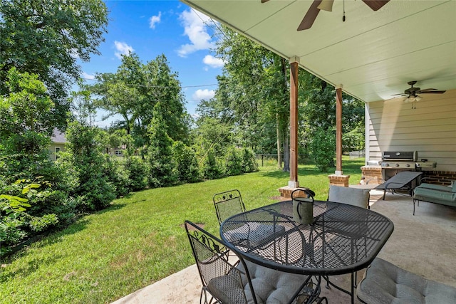 103 Idlewood Rd, Enchanted Oaks, TX 75156 - view of patio / terrace with a ceiling fan and outdoor dining area