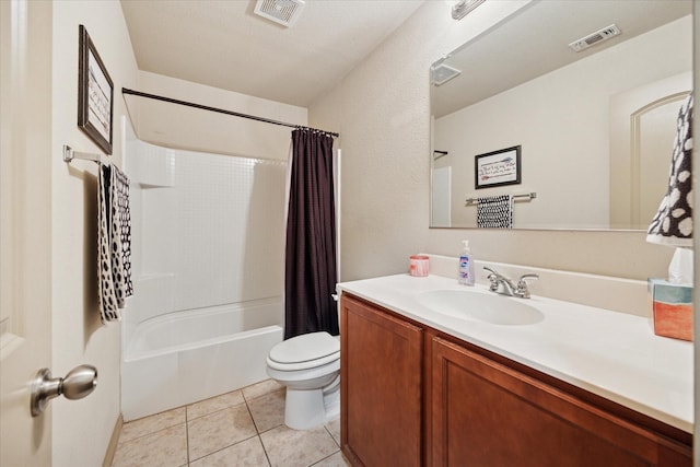 10149 High Eagle Trl, Fort Worth, TX 76108 - full bathroom featuring vanity, toilet, shower / tub combo, and tile patterned floors