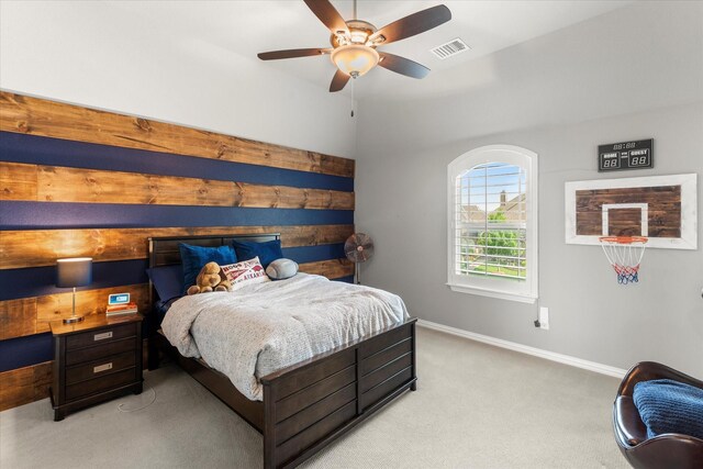 1741 Mountain Creek Ln, Prosper, TX 75078 - bedroom featuring light carpet, baseboards, and a ceiling fan