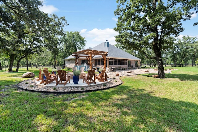 6575 Standing Rock, Malakoff, TX 75148 - view of grassy yard featuring a pergola and a patio area