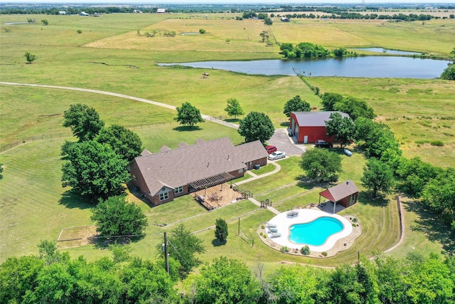 10595 Gregory Rd, Sanger, TX 76266 - aerial view of sparsely populated area featuring a nearby body of water, a pool, and agricultural land