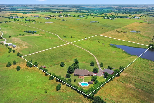 10595 Gregory Rd, Sanger, TX 76266 - aerial view of sparsely populated area with property parcel outlined and agricultural land