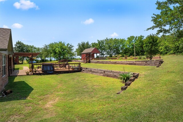 10595 Gregory Rd, Sanger, TX 76266 - view of green lawn with a deck