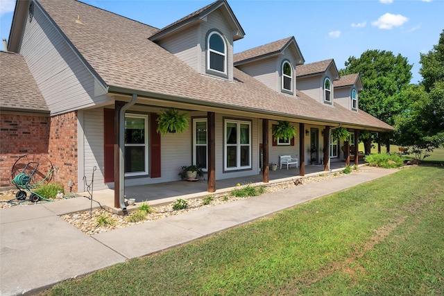 10595 Gregory Rd, Sanger, TX 76266 - view of front of house featuring covered porch, a front yard, and roof with shingles