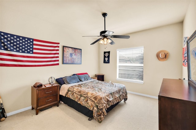 1050 Crystal Falls Dr, Prosper, TX 75078 - bedroom with light carpet, baseboards, and ceiling fan