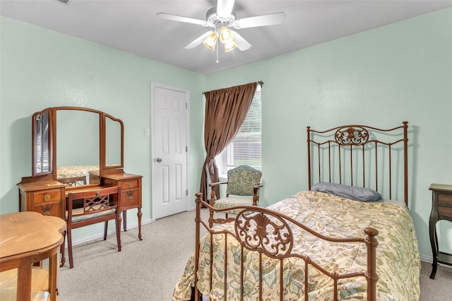1125 Starling Ct, Burleson, TX 76028 - bedroom featuring light carpet, a ceiling fan, and baseboards