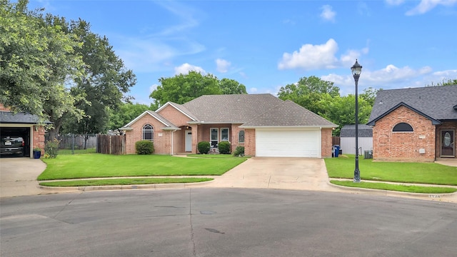 1125 Starling Ct, Burleson, TX 76028 - ranch-style house with brick siding, concrete driveway, an attached garage, and central AC unit