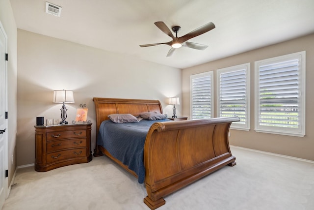 6173 Arcadia Park Ln, Frisco, TX 75036 - bedroom with light colored carpet, baseboards, and ceiling fan