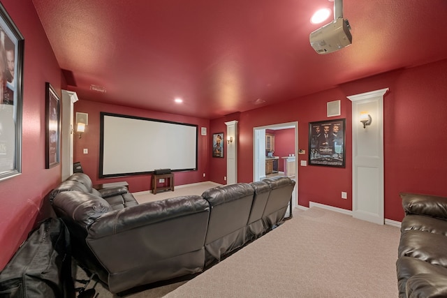 4452 Druid Hills Dr, Frisco, TX 75034 - home theater room featuring carpet flooring, baseboards, and recessed lighting