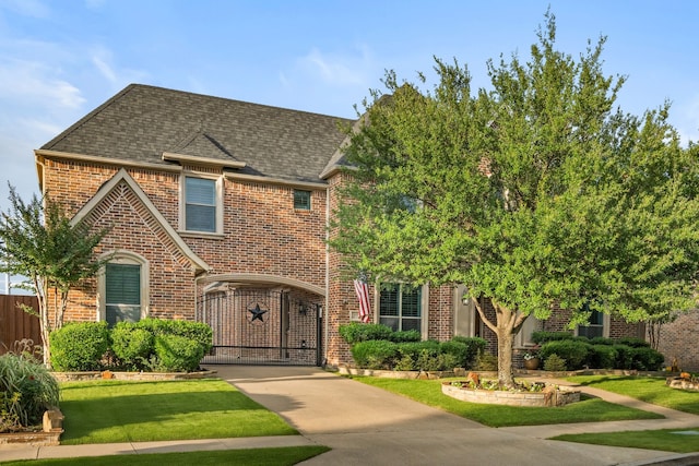 4452 Druid Hills Dr, Frisco, TX 75034 - view of front of house featuring brick siding, roof with shingles, and concrete driveway
