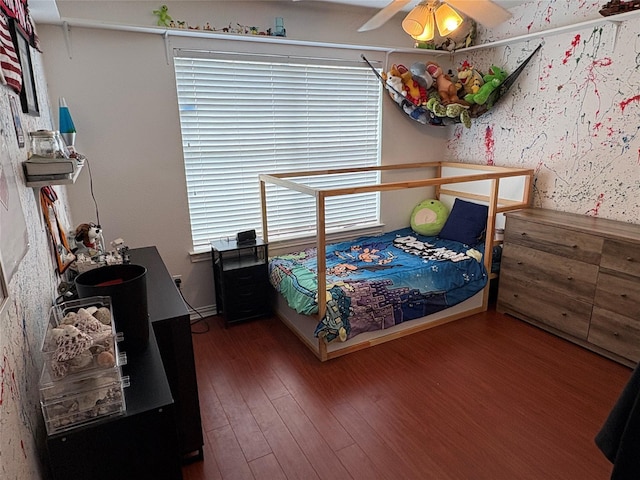 702 John Thomas Dr, Keene, TX 76059 - bedroom featuring wallpapered walls and wood finished floors
