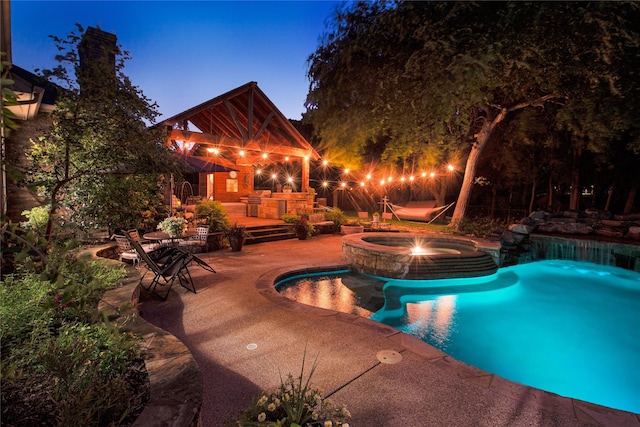 1991 Saint Andrews Dr, Red Oak, TX 75154 - view of swimming pool featuring a patio area, a pool with connected hot tub, and a gazebo