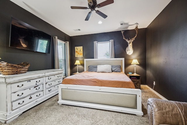 601 S 4th St, Crandall, TX 75114 - carpeted bedroom featuring ceiling fan and baseboards