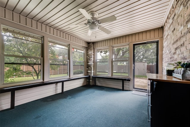 3410 Queenswood Ln, Garland, TX 75040 - unfurnished sunroom with a ceiling fan