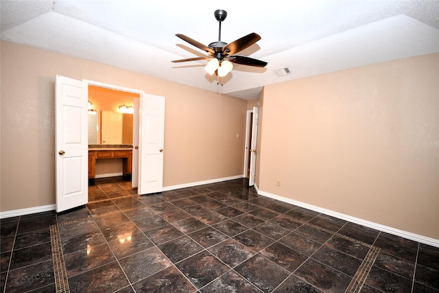 2906 Kingswood Dr, Garland, TX 75040 - unfurnished bedroom with baseboards and ceiling fan