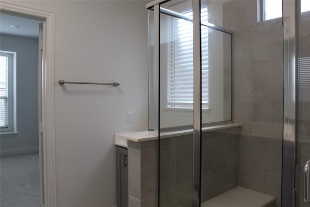 608 Remington Rd, Celina, TX 75009 - bathroom featuring a stall shower and vanity