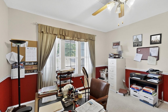 848 Ridge Point Dr, Grand Prairie, TX 75052 - office space featuring a ceiling fan and carpet flooring