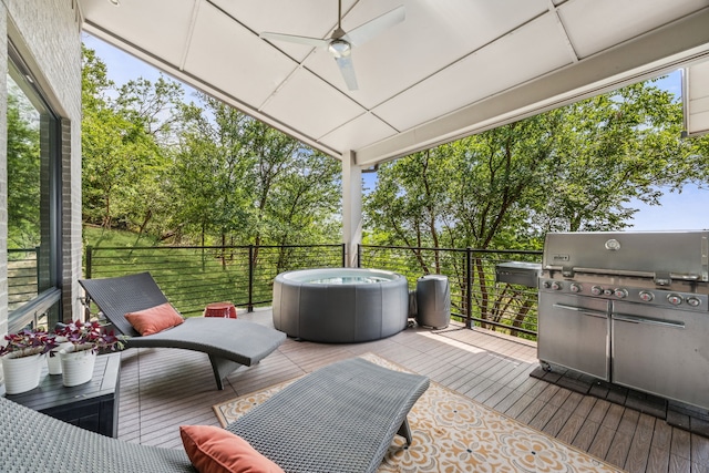 4003 Cheyenne Cir, Flower Mound, TX 75022 - wooden deck with area for grilling