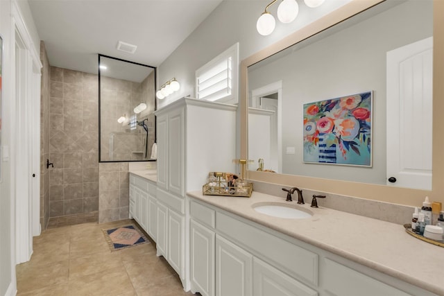 2116 Tremont Blvd, Mckinney, TX 75071 - full bathroom featuring vanity, a walk in shower, and tile patterned flooring
