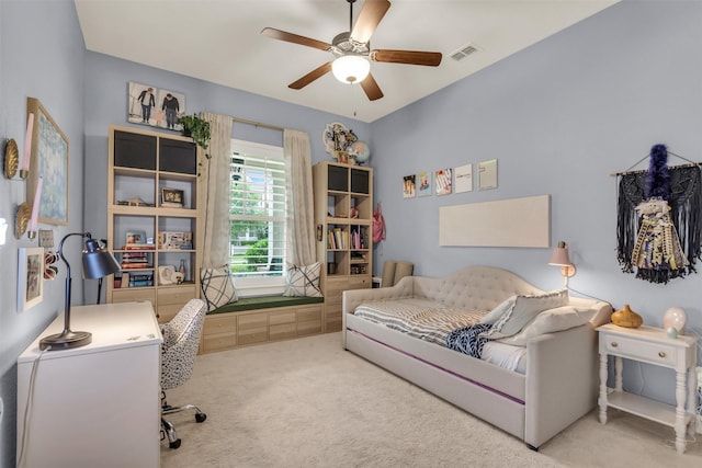2116 Tremont Blvd, Mckinney, TX 75071 - carpeted bedroom with an office area and a ceiling fan