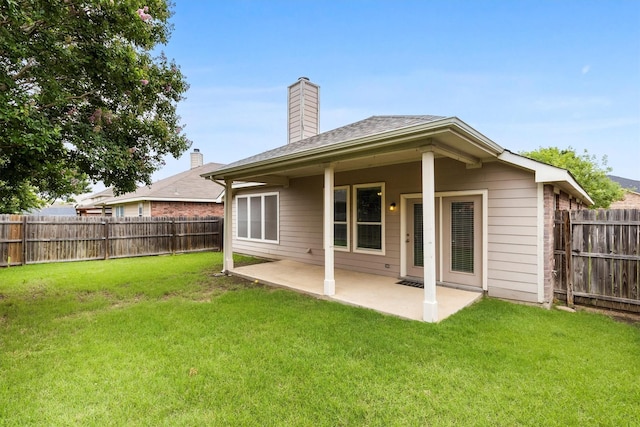 13209 Fencerow Rd, Fort Worth, TX 76244 - rear view of house with a patio and a chimney