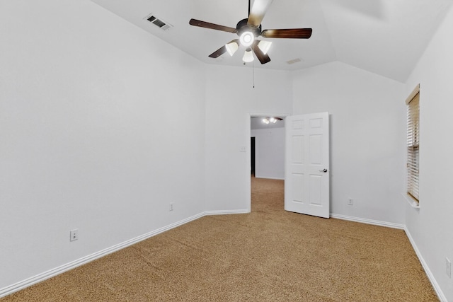 3436 Copper Point Ln, Frisco, TX 75034 - unfurnished bedroom featuring carpet floors, vaulted ceiling, baseboards, and a ceiling fan