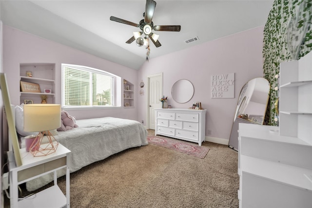 1925 Knoxbridge Rd, Forney, TX 75126 - carpeted bedroom with lofted ceiling and a ceiling fan