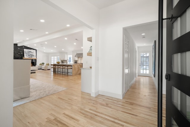 4336 Irvin Simmons Dr, Dallas, TX 75229 - hall featuring light wood-style floors and recessed lighting
