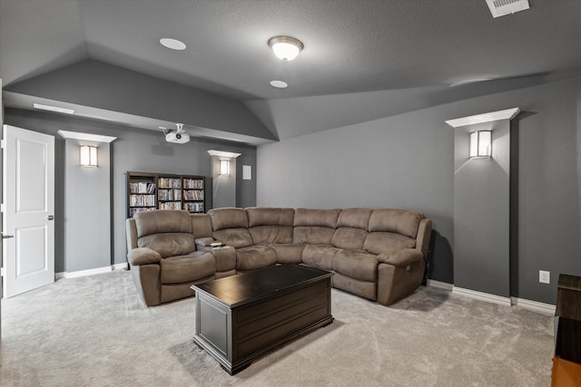 350 Lake Trail Ln, Prosper, TX 75078 - living room with lofted ceiling, light carpet, and baseboards